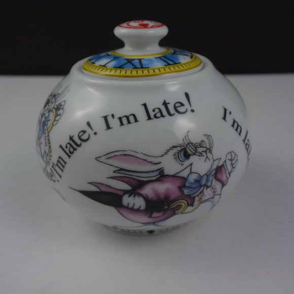 RARE FIND! Ceramic Alice in Wonderland Sugar Bowl w Lid Designed by Paul Cardew - Picture 3 of 11